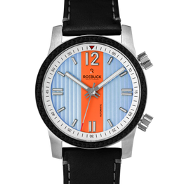 Roebuck Diviso Orange/Blue Automatic Watch on Leather 
