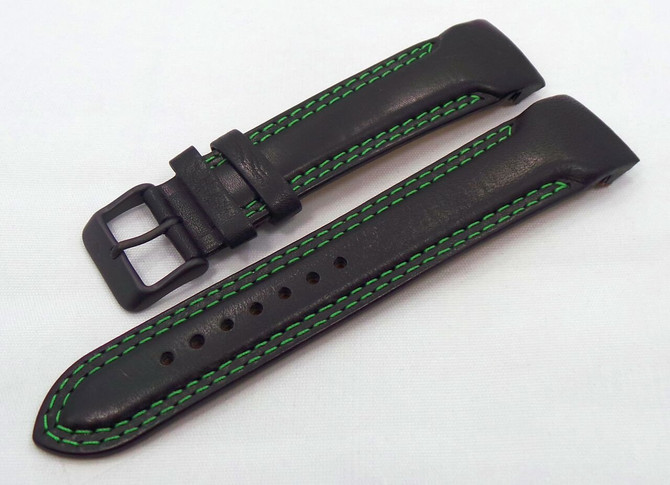 Vostok Europe N1 Rocket-Radio Room Leather Strap 22mm Black/Green-N1RR.22.L.B.Bk.G