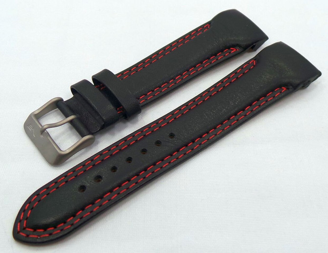 Vostok Europe N1 Rocket-Radio Room Leather Strap 22mm Black/Red-N1RR.22.L.M.Bk.R