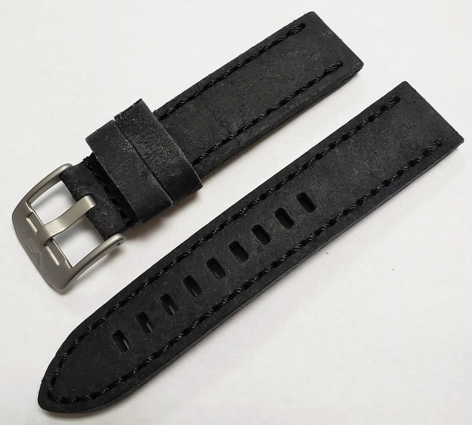 Vostok Europe Almaz Leather Strap 22mm Black with Matte Hardware