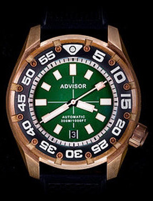 SUPA Diver Bronze Automatic Watch with Swiss Movement Green Monster