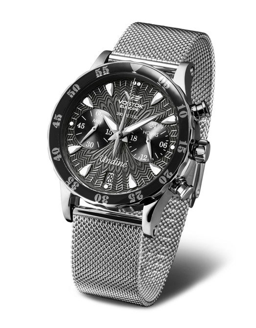 Montre chronographe femme Vostok-Europe undine + bracelet vk64/515a523b