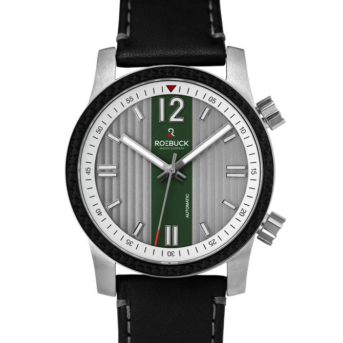 Orologio automatico Roebuck Diviso verde/grigio su pelle 