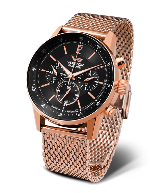 Vostok-Europe Limousine Mecha-Quartz chronograaf horloge op armband VK63/560B689B