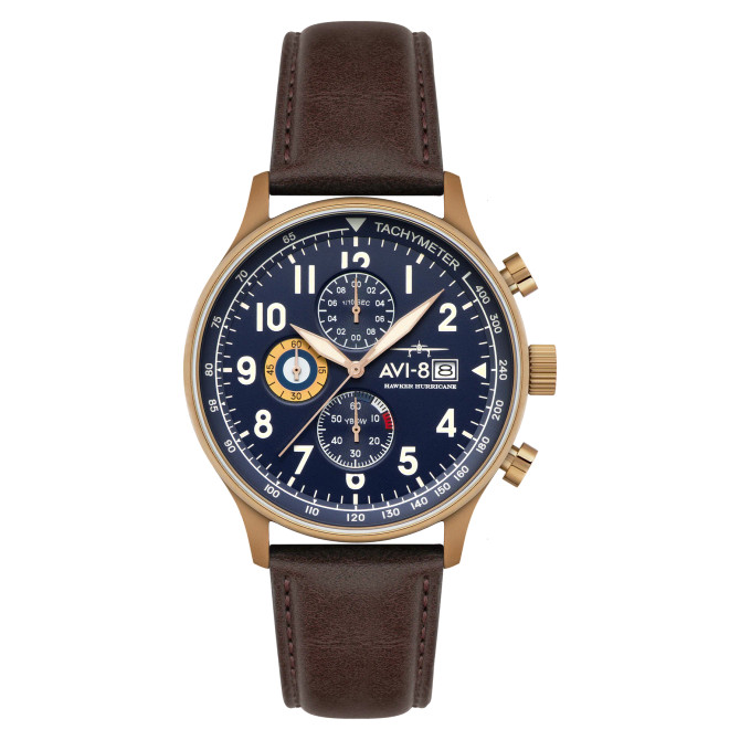 Avi-8 Hawker orkaan klassiek admiraalblauw chronograaf horloge av-4011-0o