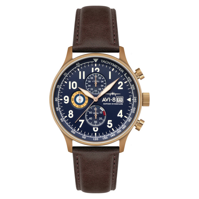 Reloj cronógrafo azul almirante clásico Avi-8 Hawker Hurricane av-4011-0o