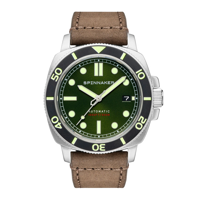 Spinnaker coque plongeur alligator vert montre automatique sp-5088-03