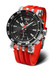 Cinturino in silicone Vostok Europe Energia da 26 mm rosso con hardware in acciaio inossidabile lucido