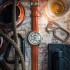 Avi-8 hawker orkanen mckellar brun beige dubbeltidsklocka av-4101-0c