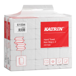 Katrin W-Fold White Hand Towels 2Ply 61594 (Case 3000 Towels) Katrin W-Fold White Hand Towels 2Ply 61594 (Case 3000 Towels)