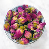 MY HERB CLINIC ® Pink Rose Bud – Grade 1 Rosa rugosa – dried whole rosebuds in bowl, caffeine-free floral herbal tea