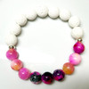 MiaLava Pretty in Pink Jade aromatherapy diffuser bracelet with lava stone beads