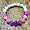 MiaLava Pretty in Pink Jade aromatherapy diffuser bracelet with lava stone beads