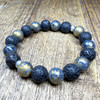 MiaLava Golden Aura Jade aromatherapy diffuser bracelet with lava stone beads