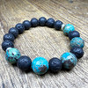 MiaLava Ocean Storm Jasper aromatherapy diffuser bracelet with lava stone beads