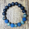 MiaLava Ocean Dreams Jasper aromatherapy diffuser bracelet with lava stone beads