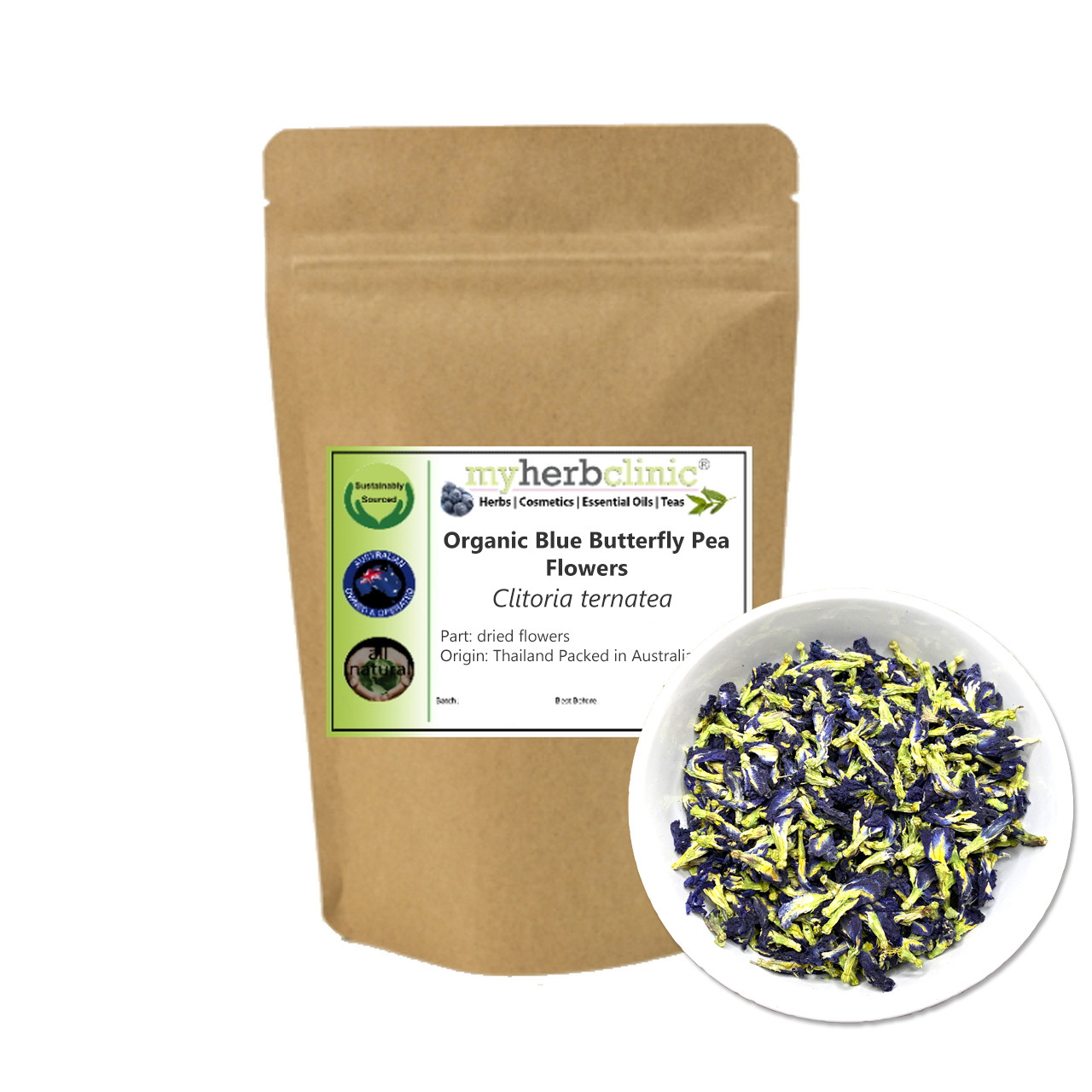 MY HERB CLINIC ® BLUE BUTTERFLY PEA FLOWER ORGANIC POWDER MATCHA VITALITY