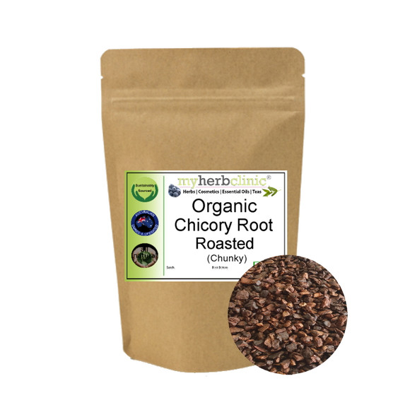 MY HERB CLINIC ® CHICORY ROOT ROASTED ORGANIC CHUNKY CUT - QUALITY TEA COFFEE SUBSTITUTE