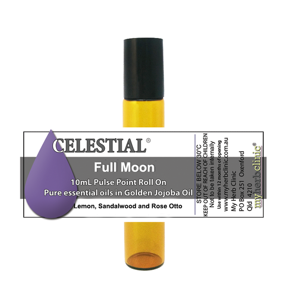 CELESTIAL ® FULL MOON THERAPEUTIC GRADE ESSENTIAL OIL ROLL ON BLEND SANDALWOOD ROSE LEMON