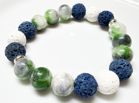 MiaLava Haven Jade aromatherapy diffuser bracelet with lava stone beads