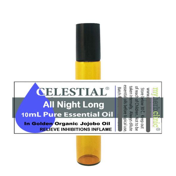 ALL NIGHT LONG ROLL ON 10ml PULSE POINT ESSENTIAL OIL ~ RELIEVE INHIBITIONS INFLAME