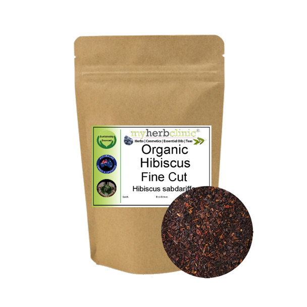 MY HERB CLINIC ® HIBISCUS ORGANIC FINE CUT FLOWER HERBAL TEA ROSELLA INFUSION - Hibiscus sabdariffa