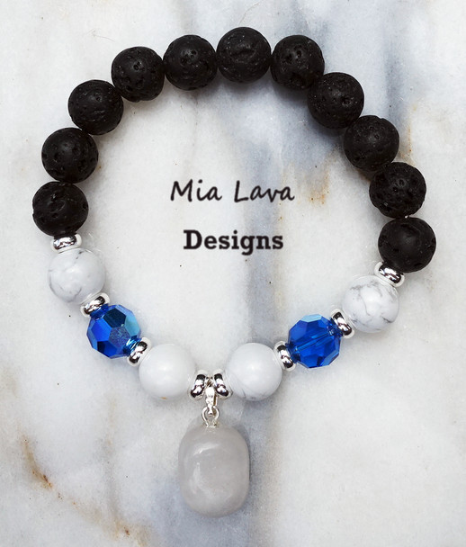 MiaLava | CRYSTAL AROMATHERAPY BRACELET WHITE WISDOM - SWAROVSKI BEADS