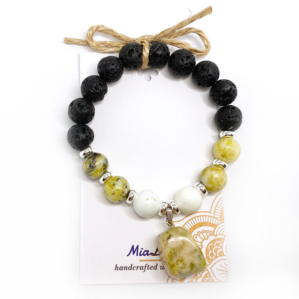 MiaLava | CRYSTAL AROMATHERAPY YELLOW TURQUOISE DIFFUSER BRACELET PERSONAL POWER