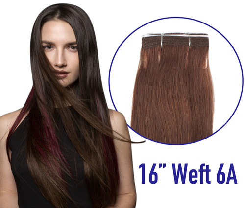 16" Machine Weft Hair Extensions 1000 Grams 6A