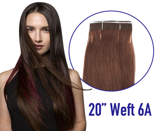 20" Machine Weft Hair Extensions 100 Grams 6A