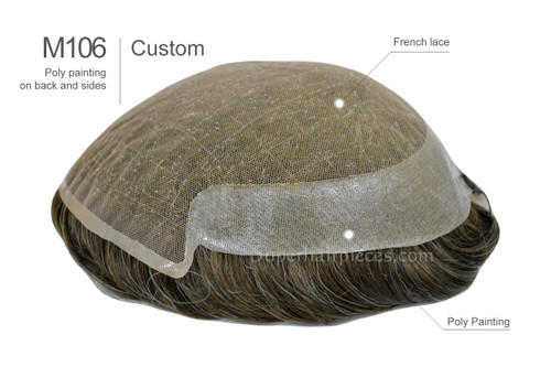 Custom Made M106 French Lace Poly Back Toupee