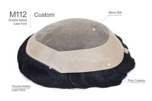 Custom Made M112 6"x8" Mono Silk Top Hairpiece For Men and Women