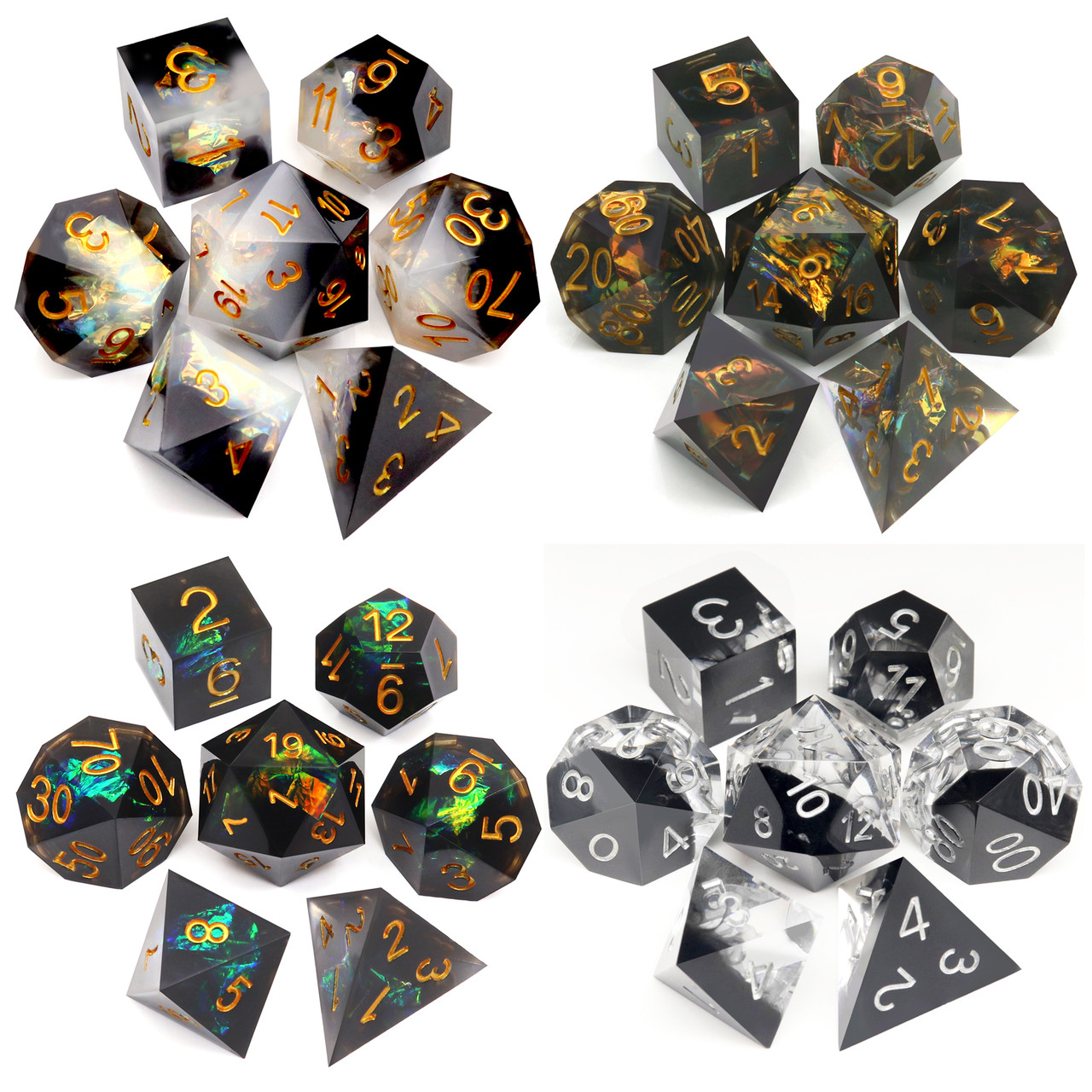 Haxtec Sharp Edge Resin DND Dice Set-Galaxy Series 2 (Metal