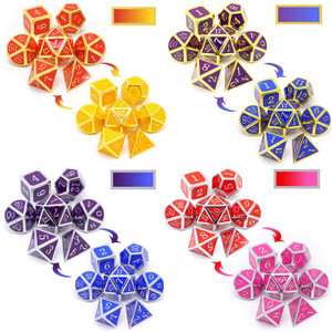 color changing metal dice, metal dnd dice, dice set, heat sensitive dice color changing metal dice, metal dnd dice, dice set, heat sensitive dice
