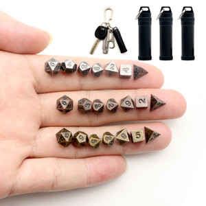 Haxtec Mini Metal DND Dice Set Antique Style Haxtec Mini Metal DND Dice Set Antique Style