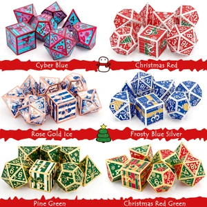 haxtec christmas metal dnd dice set 7pcs