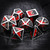silver metal dice, black red metal dice, vampire dice, haxtec dice, metal dice