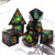 black sharp edge dice set d&d