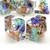 sharp edge dice set with real flowers floral dice
