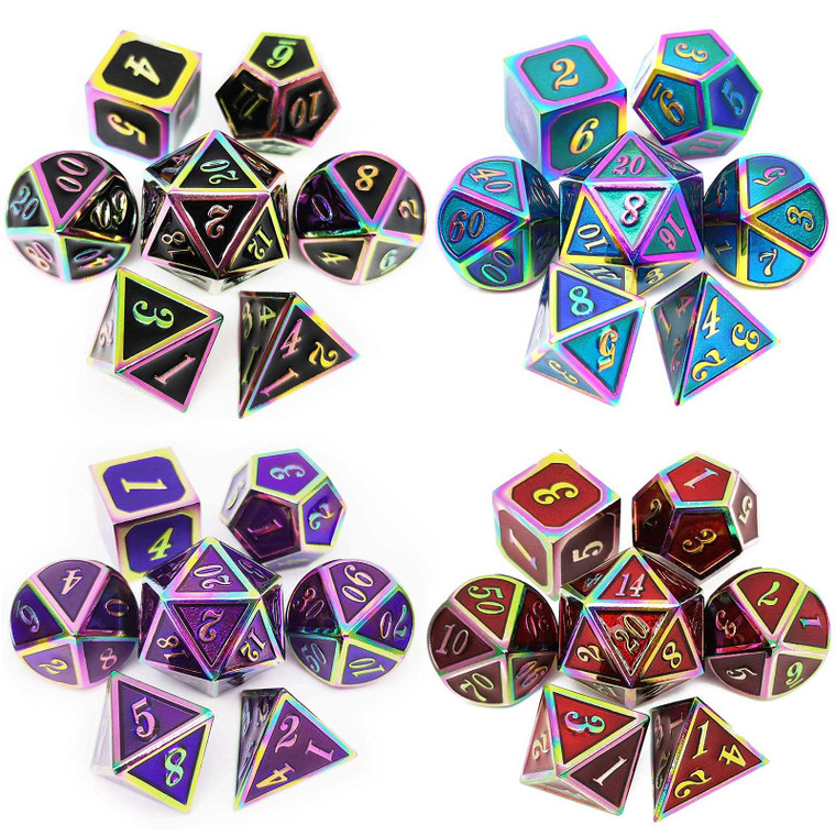 rainbow metal dice