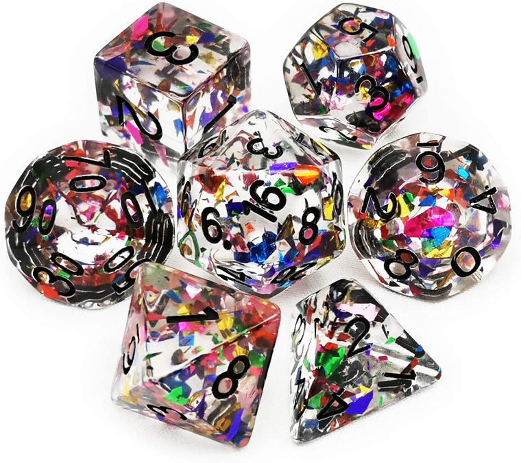 rainbow dice confetti