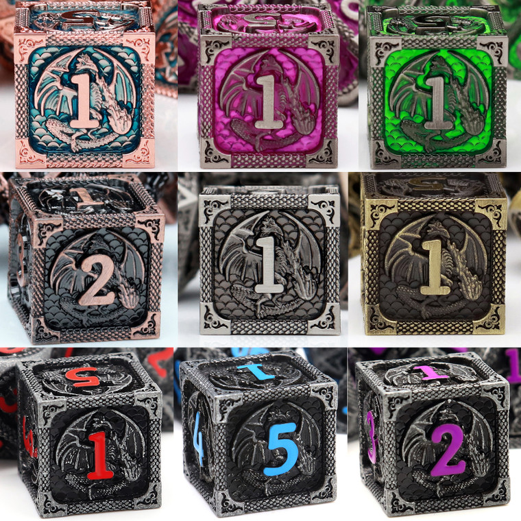 dragon metal dnd dice set