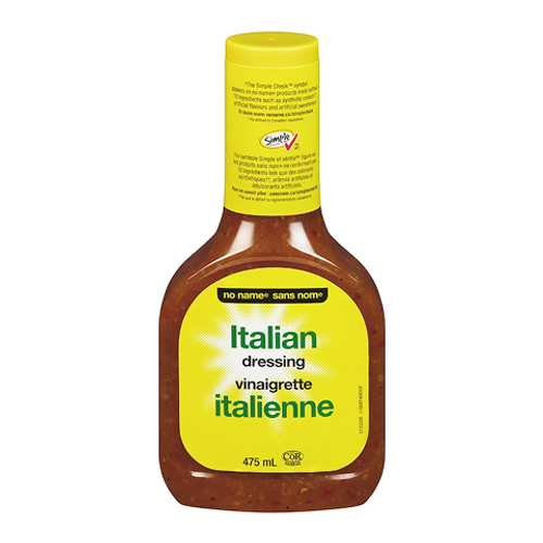 No Name Italian Dressing 475ml – zesty and flavorful Italian-style dressing perfect for salads, sandwiches, and marinades