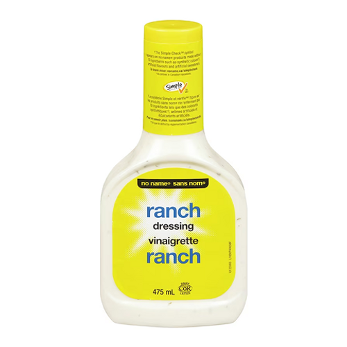 No Name Ranch Dressing 475ml – creamy and tangy ranch dressing perfect for salads, vegetables, and dips