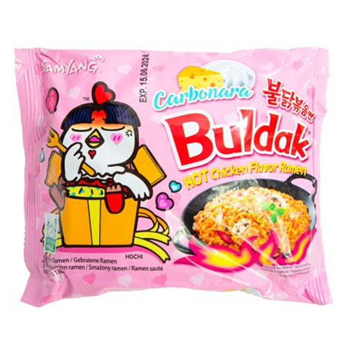 Samyang Buldak Spicy Carbonara Noodles 130g – Korean spicy ramen with creamy carbonara flavor