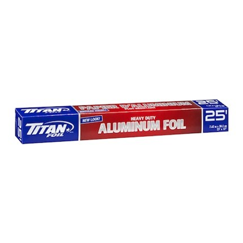 Titan Aluminum Foil 25ft – durable and versatile foil for cooking, baking, grilling, and food storage