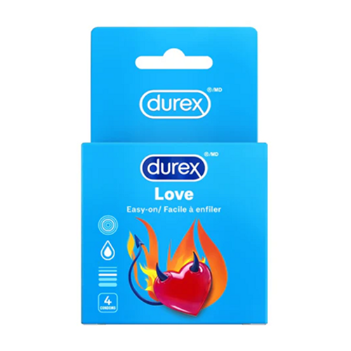 Durex Love Easy On 4 Pack – lubricated condoms designed for comfort and sensitivity