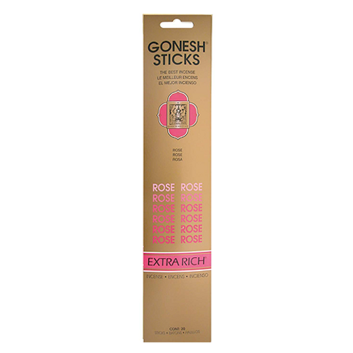 Gonesh Sticks Incense Rose 20 Pack – aromatic incense sticks with floral rose fragrance