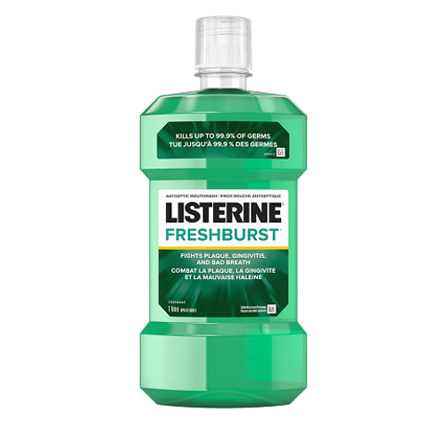 Listerine Freshburst Mouthwash 1L – antiseptic mouth rinse for fresh breath and oral hygiene