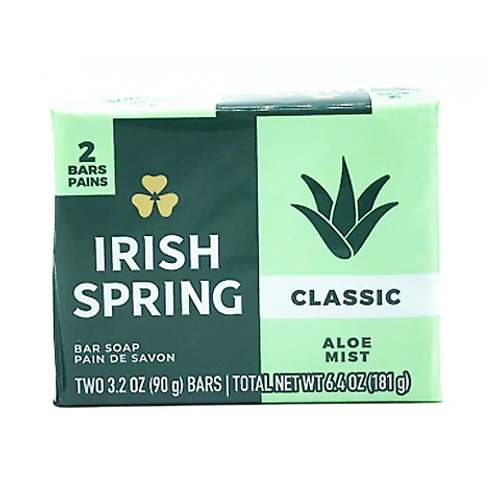 Irish Spring Classic Aloe Mist 2 Pack – refreshing body soap bars with aloe for smooth, hydrated skin